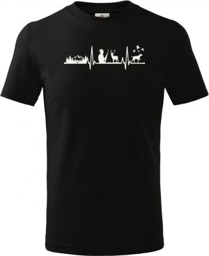 EKG, myslivec, bílý tisk