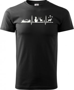 EKG, myslivec, bílý tisk