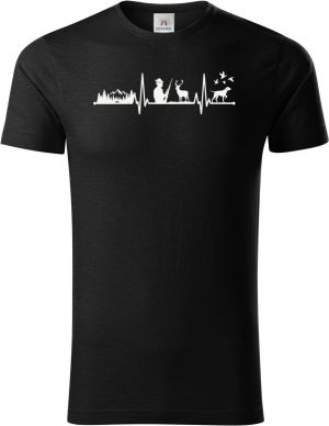 EKG, myslivec, bílý tisk