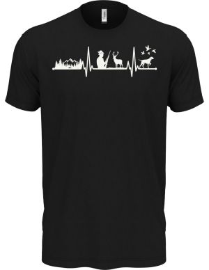 EKG, myslivec, bílý tisk