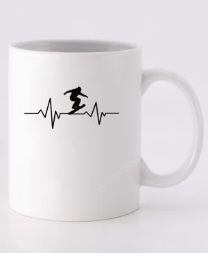 EKG, rytmus lyžaře, černý tisk