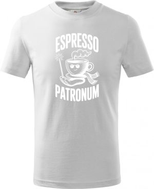 Espresso patronum. bílý potisk