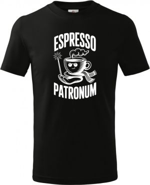 Espresso patronum. bílý potisk