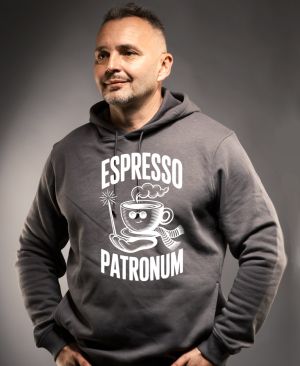 Espresso patronum. bílý potisk