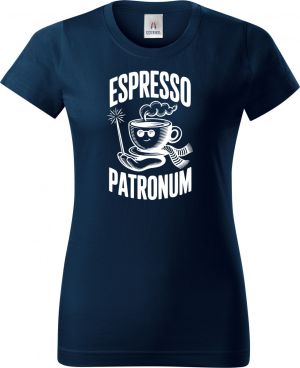 Espresso patronum. bílý potisk