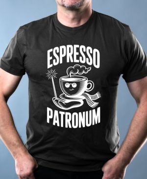 Espresso patronum. bílý potisk