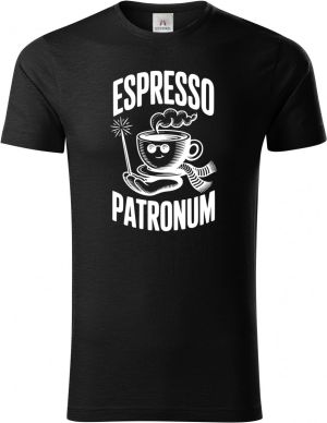 Espresso patronum. bílý potisk