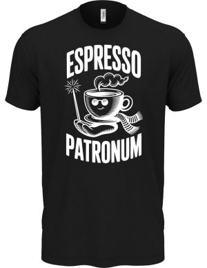 Espresso patronum. bílý potisk