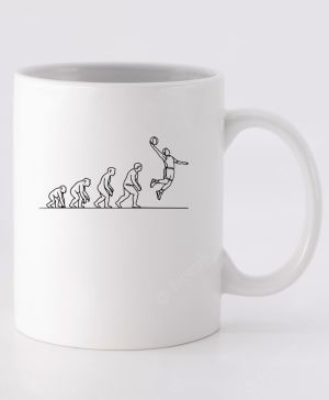 Evoluce basketbalista, černý tisk