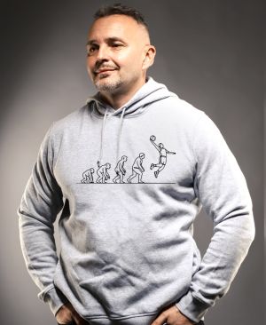 Evoluce basketbalista, černý tisk