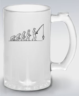 Evoluce rybář, černý tisk
