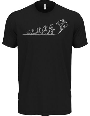 Evoluce snowboard, bílý tisk