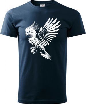 Exotický geo-pták, bílý potisk