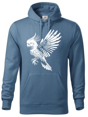 Exotický geo-pták, bílý potisk