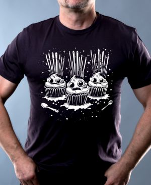 Exploze cupcake, bílý tisk