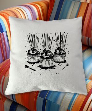 Exploze cupcake, černý tisk