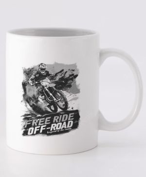 FREE RIDE. Enduro, Motocross, bílý potisk