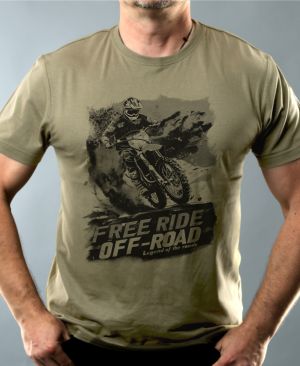 FREE RIDE. Enduro, Motocross, černý potisk