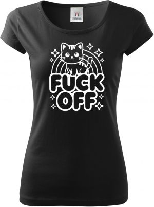 Fuck off kočka, bílý tisk