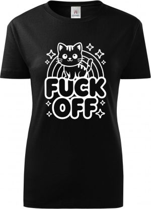 Fuck off kočka, bílý tisk