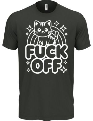 Fuck off kočka, bílý tisk