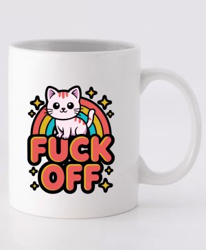 Fuck off kočka, černý tisk