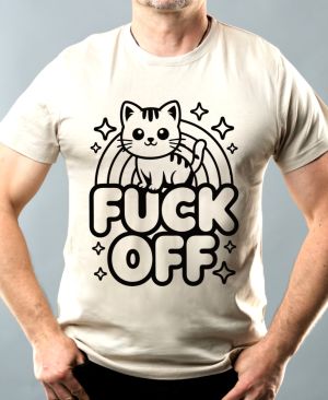 Fuck off kočka, černý tisk