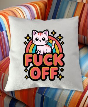 Fuck off kočka, černý tisk