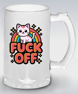 Fuck off kočka, černý tisk