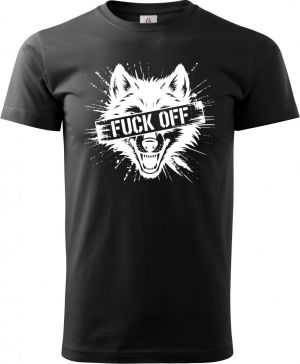 Fuck off vlk, bílý tisk