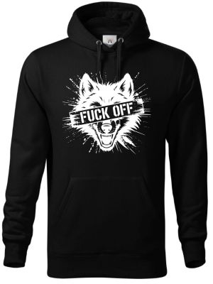 Fuck off vlk, bílý tisk