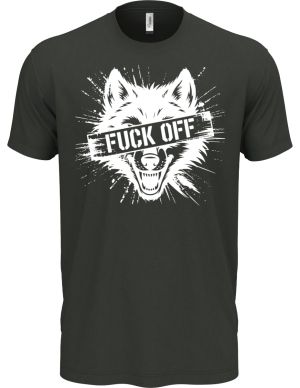 Fuck off vlk, bílý tisk