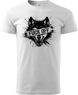 Fuck off vlk, černý tisk