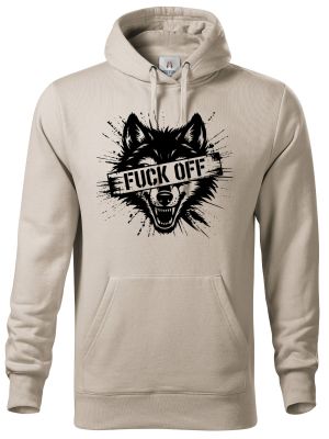 Fuck off vlk, černý tisk