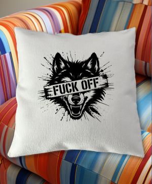 Fuck off vlk, černý tisk
