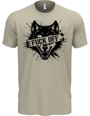 Fuck off vlk, černý tisk