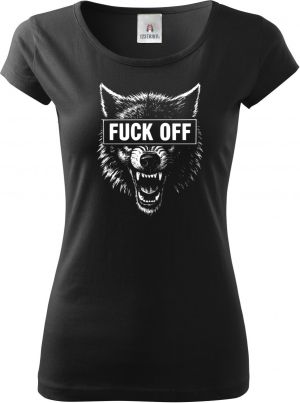 Fuck off vlk,V2, bílý tisk