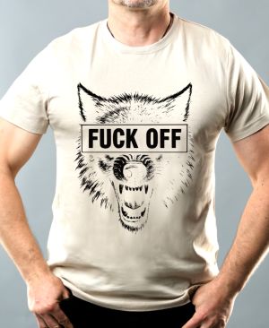 Fuck off vlk,V2, černý tisk