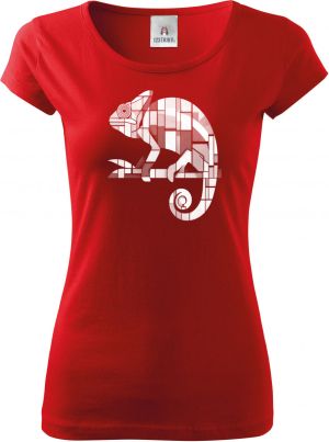 Geometrický chameleon, bílý potisk