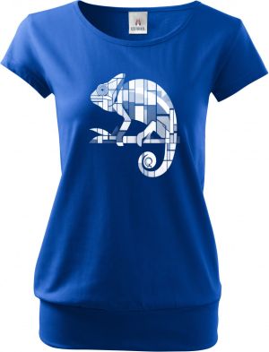 Geometrický chameleon, bílý potisk