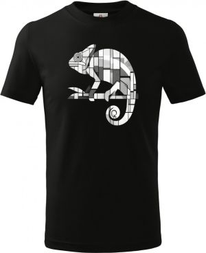 Geometrický chameleon, bílý potisk