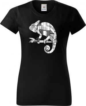 Geometrický chameleon, bílý potisk