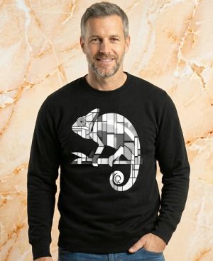 Geometrický chameleon, bílý potisk