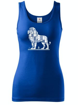 Geometrický lev, bílý potisk