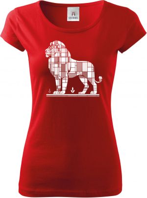 Geometrický lev, bílý potisk