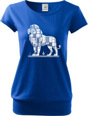 Geometrický lev, bílý potisk