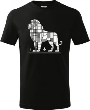 Geometrický lev, bílý potisk