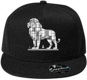 Geometrický lev, bílý potisk