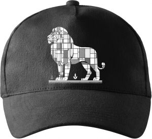 Geometrický lev, bílý potisk