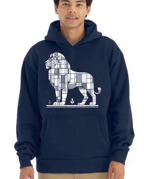 Geometrický lev, bílý potisk